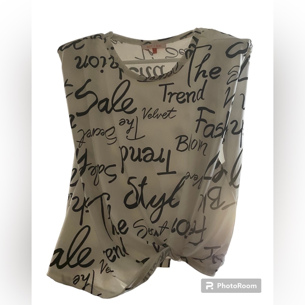 Slightly Padded shoulder white and black top